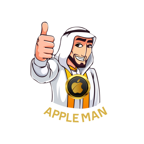 The Appleman mascot giving a thumbs up